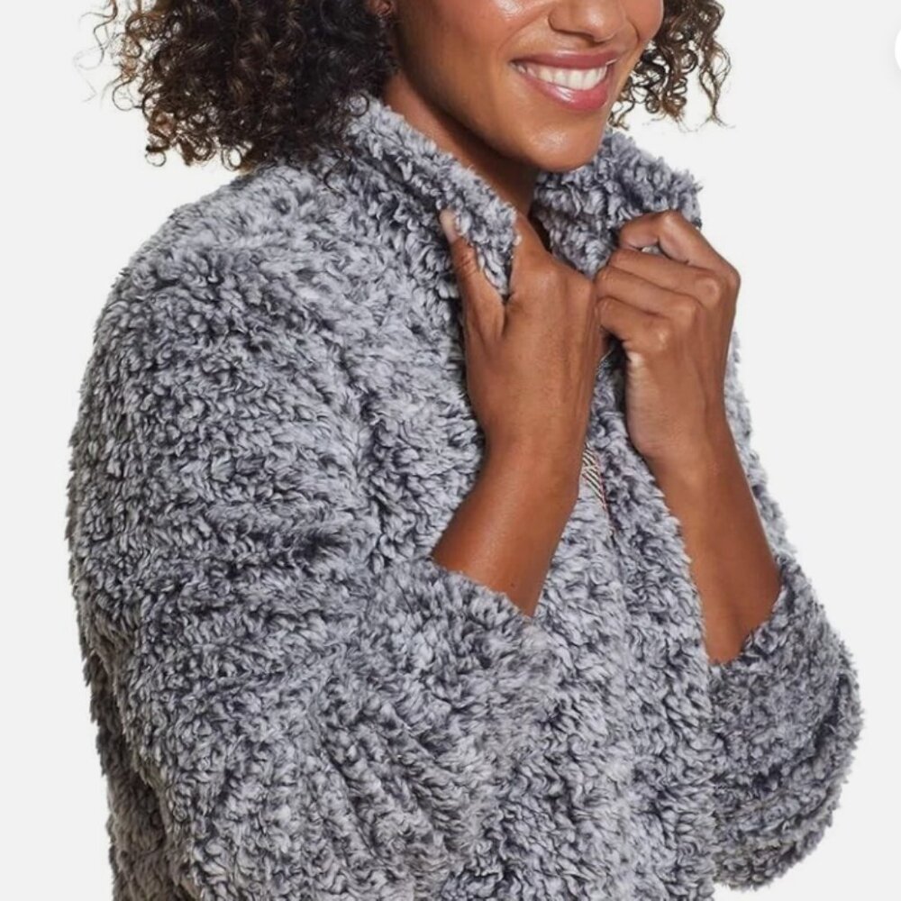 NWT Weatherproof Vintage Womans Pullover Sweater  Sherpa Quarter Zip MEDIUM